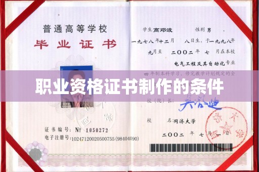 城东职业资格证书制作的条件
