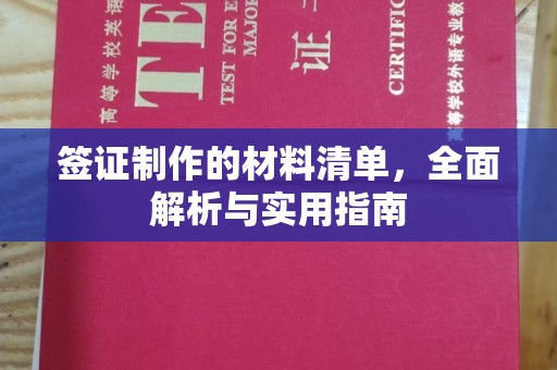城东签证制作的材料清单，全面解析与实用指南